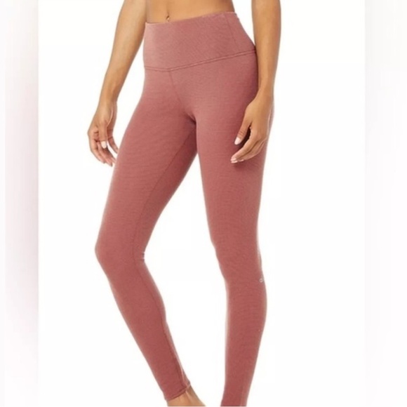 Alo High Waist Micro Waffle Legging in Chestnut Size Medium NWT - Picture 1 of 9